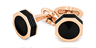 Montegrappa NeroUno Stainless Steel Cufflink PVD Rose Gold Color/Black Color Plated (IDNRCLI0)